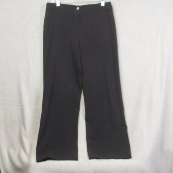 ARMANI COLLEZIONI Pants Women's Sz 10 Dark Brown Wide Leg 100% Wool Lightweight - Picture 1 of 6